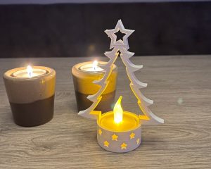 Kerstboom met waxinelichtje