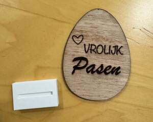 Vrolijk pasen Houten figuur assorti